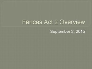 Fences act 2