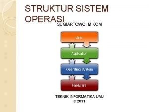 STRUKTUR SISTEM OPERASI SUGIARTOWO M KOM TEKNIK INFORMATIKA