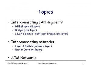 Forwarding table example