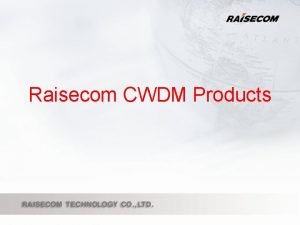 Raisecom CWDM Products Raisecom CWDM Products OPCOM 100