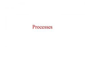 Processes Processes Communication takes place between processes But