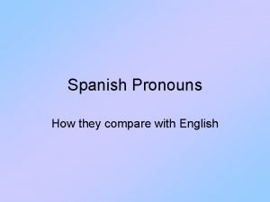 Spanish subject pronouns