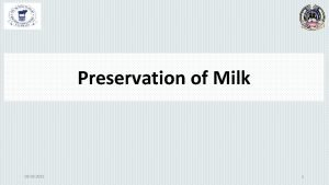 Preservation of Milk 02 03 2021 1 Preservation