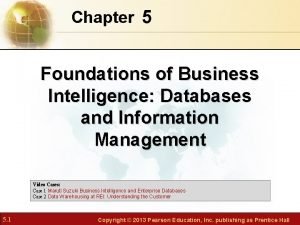 Chapter 5 Foundations of Business Intelligence Databases and