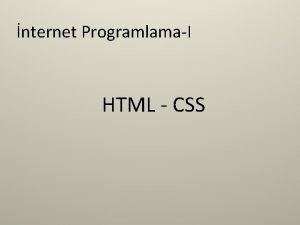 Html css nedir