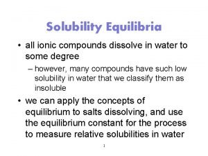 Solubility vs solubility product