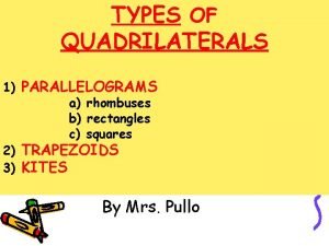 Parallelograms and rhombuses