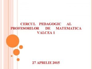 Cerc pedagogic matematica