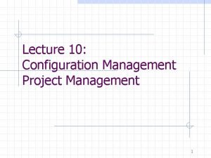 Configuration management in project management