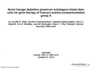 Novel lineage depletion preserves autologous blood stem cells