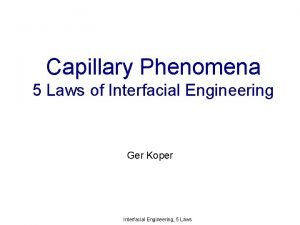 Capillary Phenomena 5 Laws of Interfacial Engineering Ger