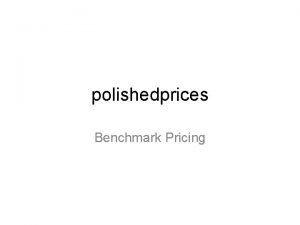 Benchmark pricing strategy