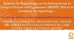 Systme de Rapportage sur les Informations et lImpact