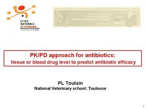 ECOLE NATIONALE VETERINAIRE TOULOUSE PKPD approach for antibiotics