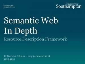 Semantic Web In Depth Resource Description Framework Dr