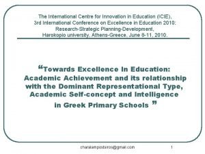 The International Centre for Innovation in Education ICIE