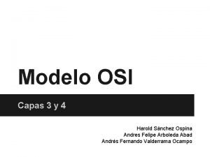 Modelo OSI Capas 3 y 4 Harold Snchez