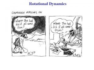 Rotational Dynamics TranslationalRotational Analogues Connections Continue Displacement Velocity