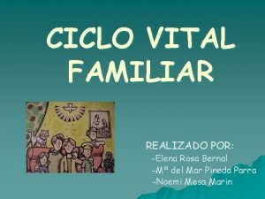 CICLO VITAL FAMILIAR REALIZADO POR Elena Rosa Bernal