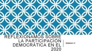 Reflexionamos sobre la participación democrática