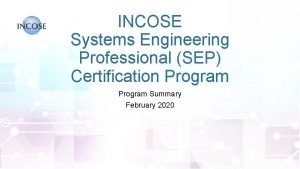 Certified systems engineering professional