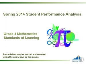 Spring 2014 Student Performance Analysis Grade 4 Mathematics