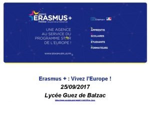 Erasmus Vivez lEurope 25092017 Lyce Guez de Balzac