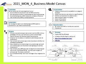 2021MON4Business Model Canvas Leerdoelen Na het maken van