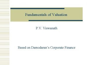 Fundamentals of valuation