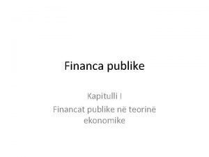 Financat publike Financat publike