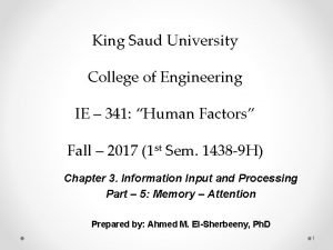 King Saud University College of Engineering IE 341