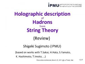 Holographic description of Hadrons from String Theory Review
