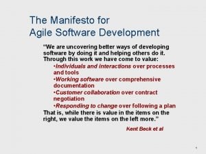 Manifesto for agile software development