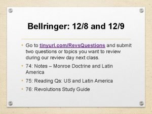 Bellringer 128 and 129 Go to tinyurl comRevs