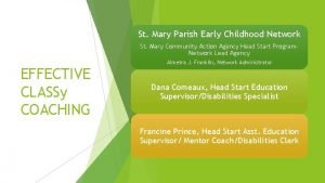 St Mary Parish Early Childhood Network St Mary