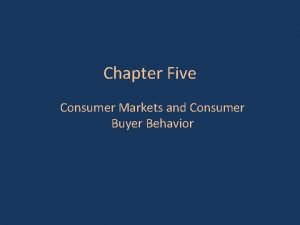 Model of consumer buyer behavior