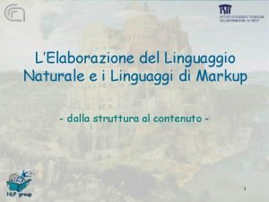 LElaborazione del Linguaggio Naturale e i Linguaggi di