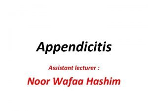 Pathophysiology of appendicitis