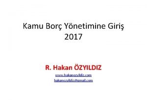 Kamu Bor Ynetimine Giri 2017 R Hakan ZYILDIZ