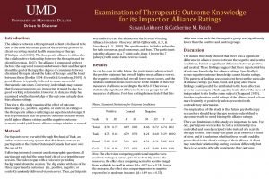 Therapeutic outcome study