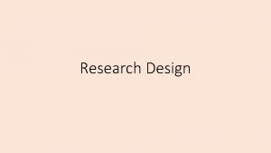 Meaning of research design