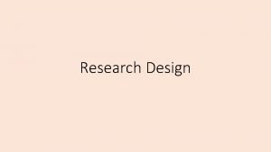 Research design meaning