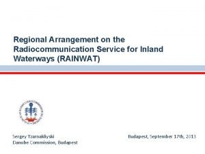 Regional Arrangement on the Radiocommunication Service for Inland
