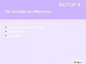 Bio TOP 4 Der Schdel des Menschen schrittweiser