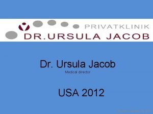 Dr ursula jacob
