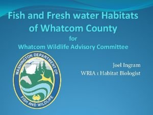 Fish and Fresh water Habitats of Whatcom County