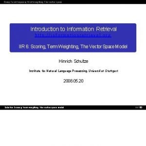 Tf-idf calculation example