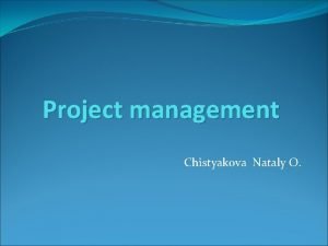 Project management Chistyakova Nataly O Project Environment Project
