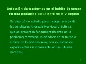 Deteccin de trastornos en el hbito de comer