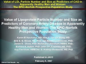 Value of LDL Particle Number and Size as